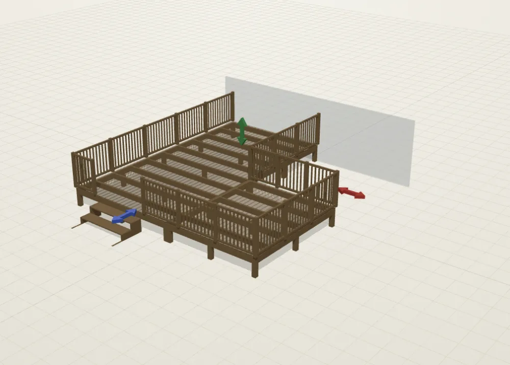 Terrasse tegnet i Minios 3D-designverktøy