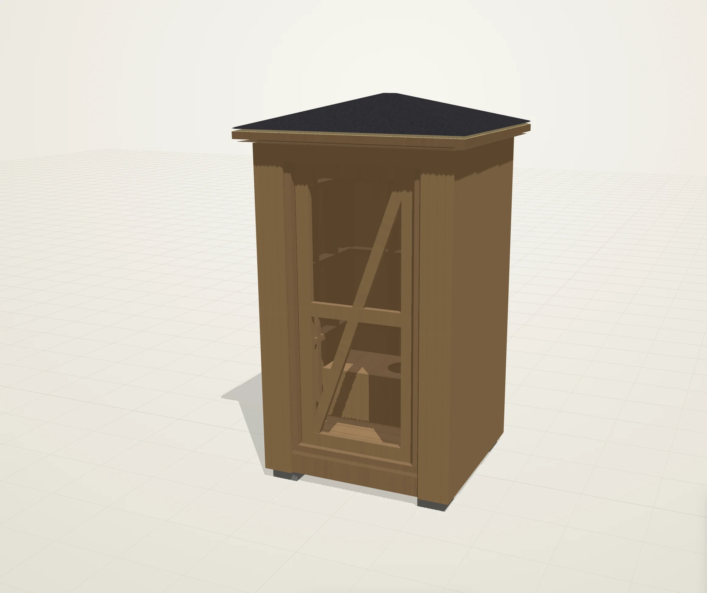 Utedo tegnet i Minios 3D-designverktøy